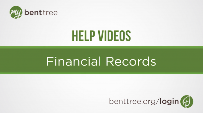 Financial Records | Help Videos