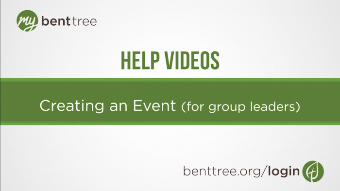 Creating an Event (for group leaders) | Help Videos